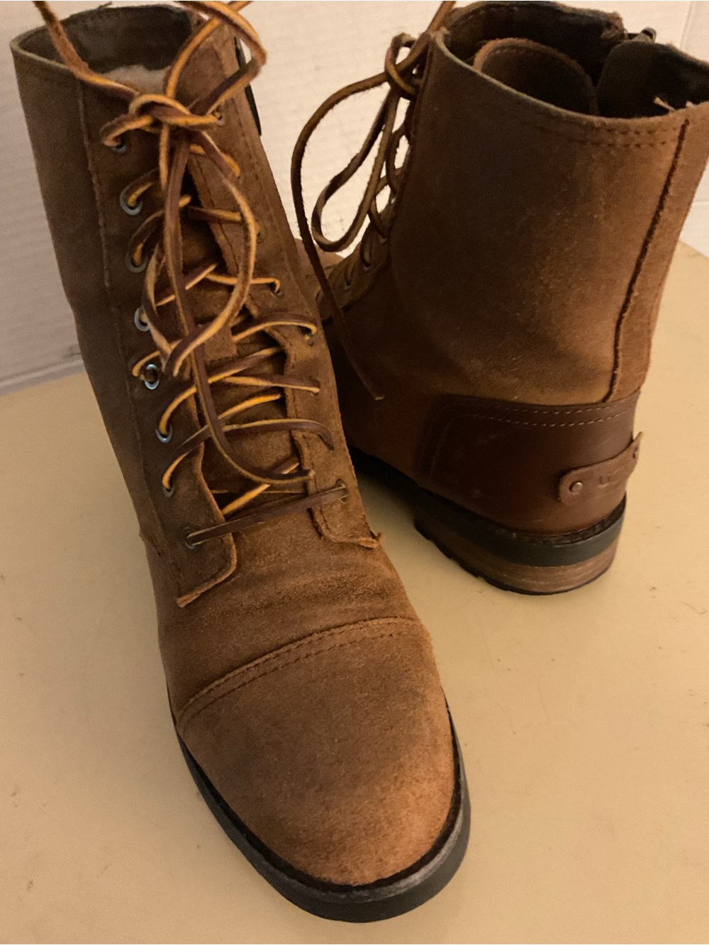 UGG women suede leather combat boots US 8.5